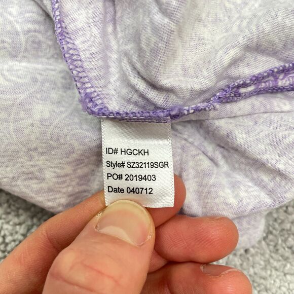 Simply Basic Sleepwear Shirt Womens 2X Purple Paisley Button Down Pajama Top - Picture 5 of 9